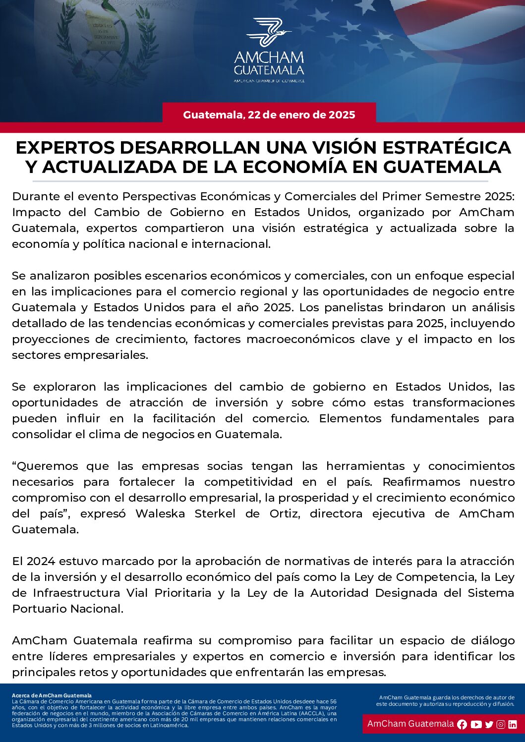 EXPERTOS DESARROLLAN UNA VISIÓN ESTRATÉGICA Y ACTUALIZADA DE LA ECONOMÍA EN GUATEMALA