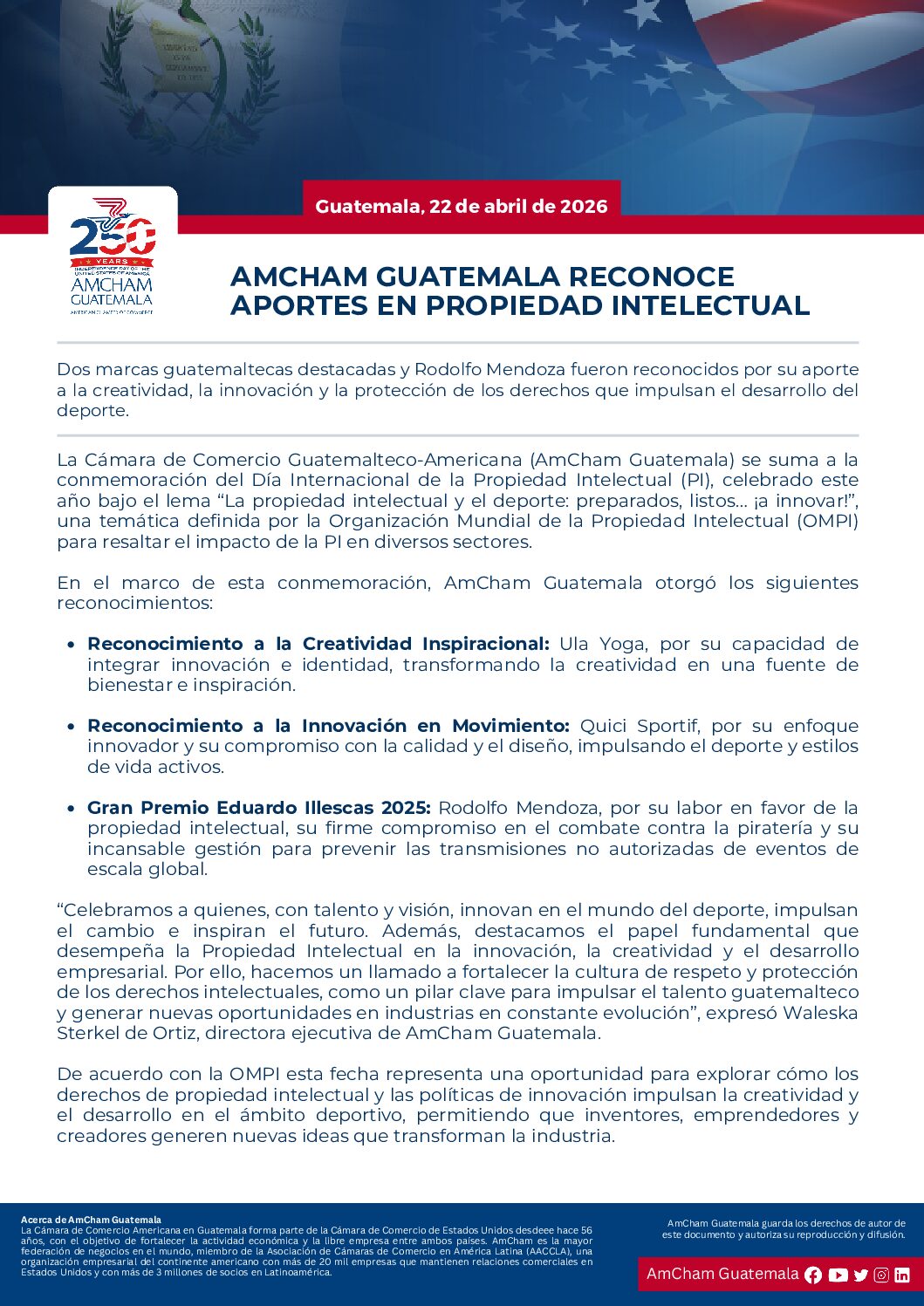 AMCHAM GUATEMALA RECONOCE...