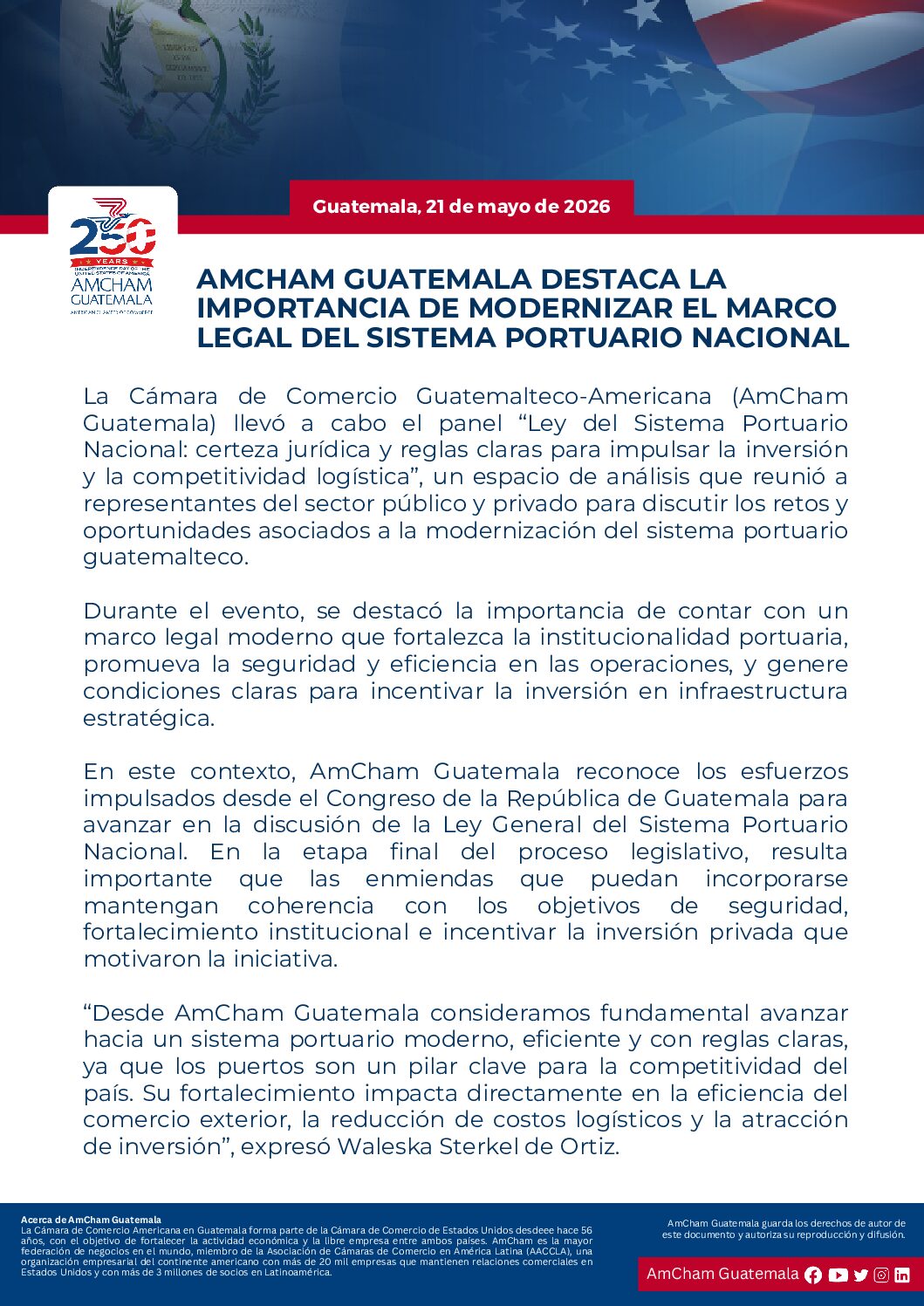 AMCHAM GUATEMALA DESTACA...