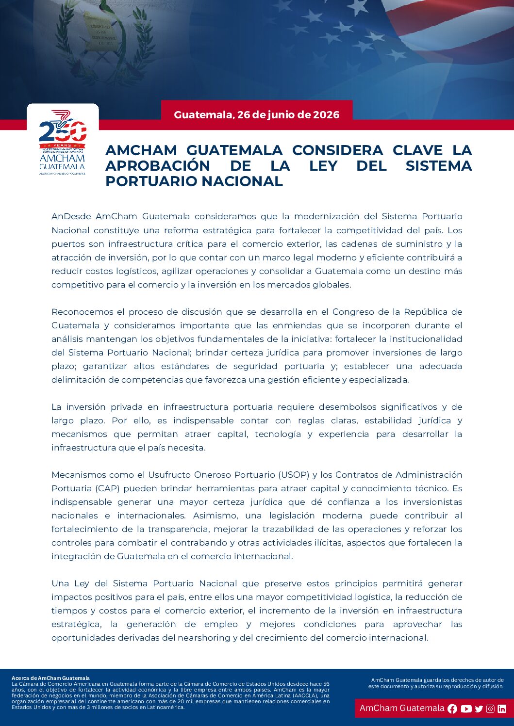AMCHAM GUATEMALA CONSIDERA...